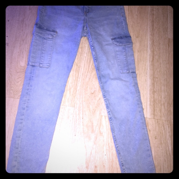 H&M denim skinny jeans w pockets, light blue wash - Picture 1 of 3